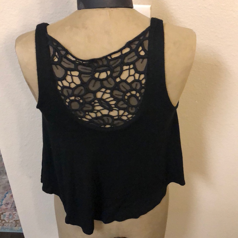 Black tank lace back